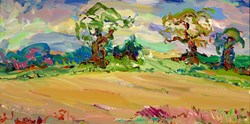 Foxhill Field Study III by Jeffrey Pratt - Original Painting on Board sized 24x12 inches. Available from Whitewall Galleries